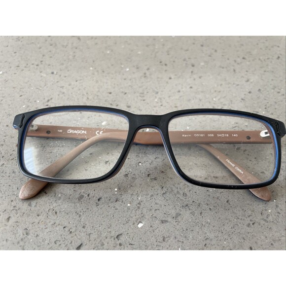 DRAGON Kevin DR181 006 Black Mens Rectangle Eyeglasses Frames ONLY 54-18-140 - Picture 1 of 11
